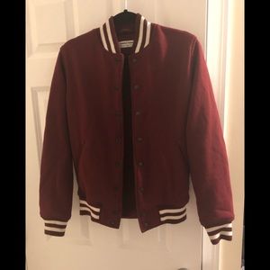 Burgundy Unisex AA Varsity Jacket